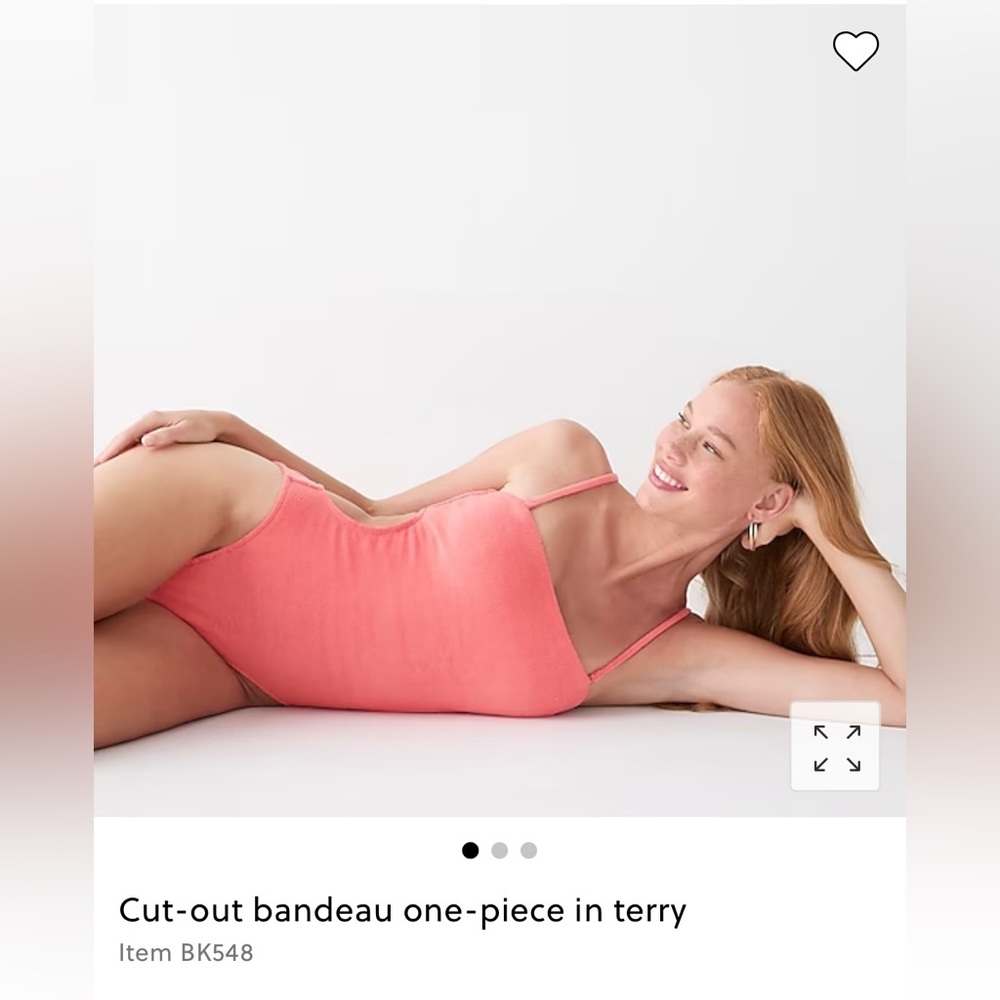 J.Crew Cut-out bandeau one-piece in terry
